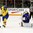 ST. CATHARINES, CANADA - JANUARY 9: France's Victoire Masure #25 makes the save while Sweden's Moa Vernblom #24 looks for a rebound during preliminary round action at the 2016 IIHF Ice Hockey U18 Women's World Championship. (Photo by Jana Chytilova/HHOF-IIHF Images)

